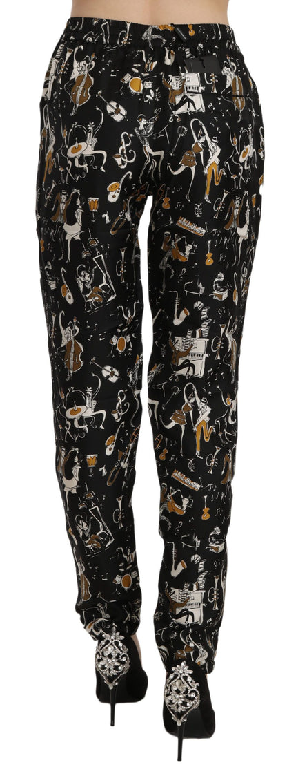 Dolce &amp; Gabbana Elegant High Waist Tapered Silk Pants