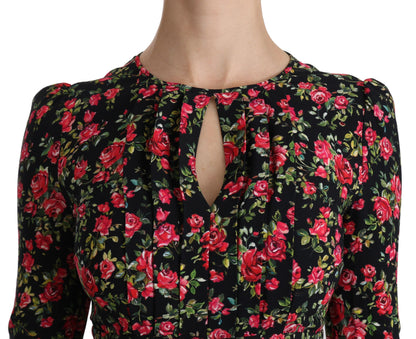 Dolce &amp; Gabbana Floral A-Line Viscose Knee Length Dress