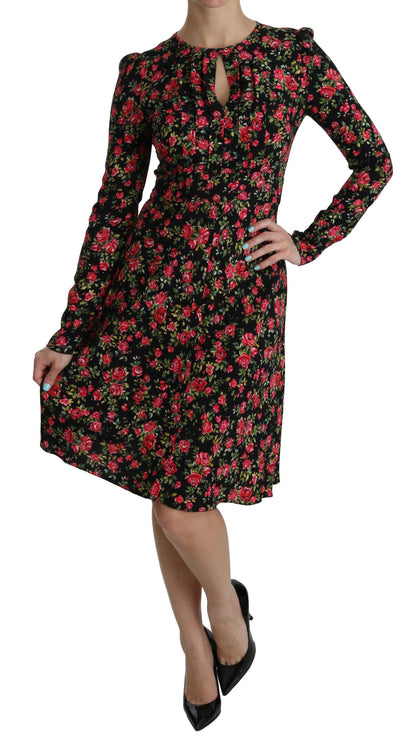 Dolce &amp; Gabbana Floral A-Line Viscose Knee Length Dress