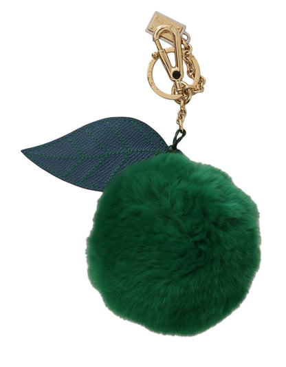 Dolce &amp; Gabbana Elegant Tricolor Fur Ball Keychain