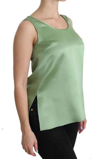 Dolce &amp; Gabbana Elegant Silk Sleeveless Top in Light Mint Green