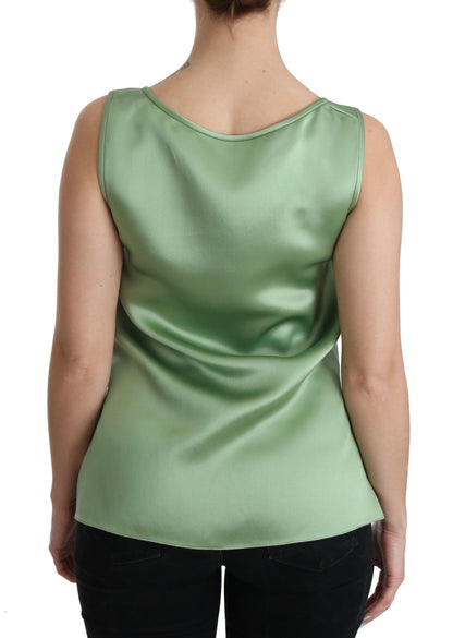 Dolce &amp; Gabbana Elegant Silk Sleeveless Top in Light Mint Green