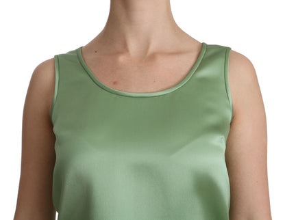 Dolce &amp; Gabbana Elegant Silk Sleeveless Top in Light Mint Green