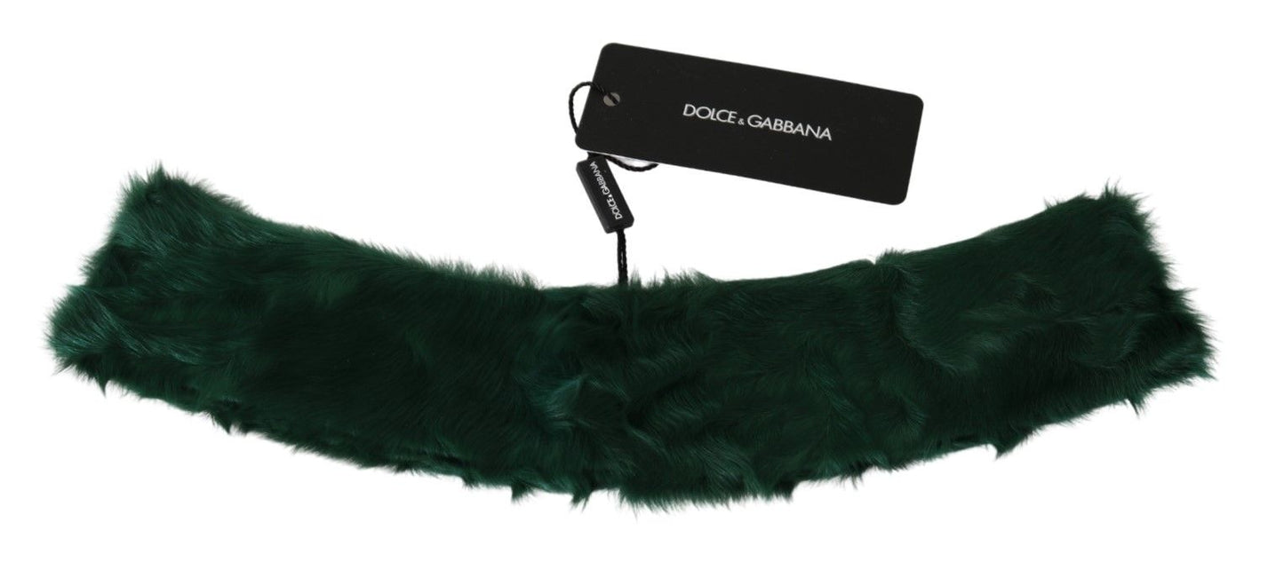 Dolce &amp; Gabbana Luxurious Green Lambskin Scarf for Women