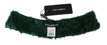 Dolce & Gabbana Luxurious Green Lambskin Scarf for Women