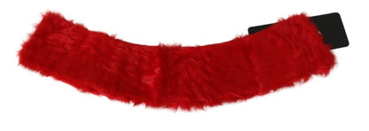 Dolce &amp; Gabbana Elegant Red Lambskin Scarf