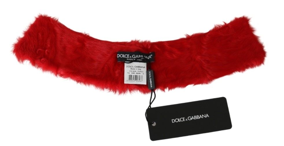 Dolce &amp; Gabbana Elegant Red Lambskin Scarf