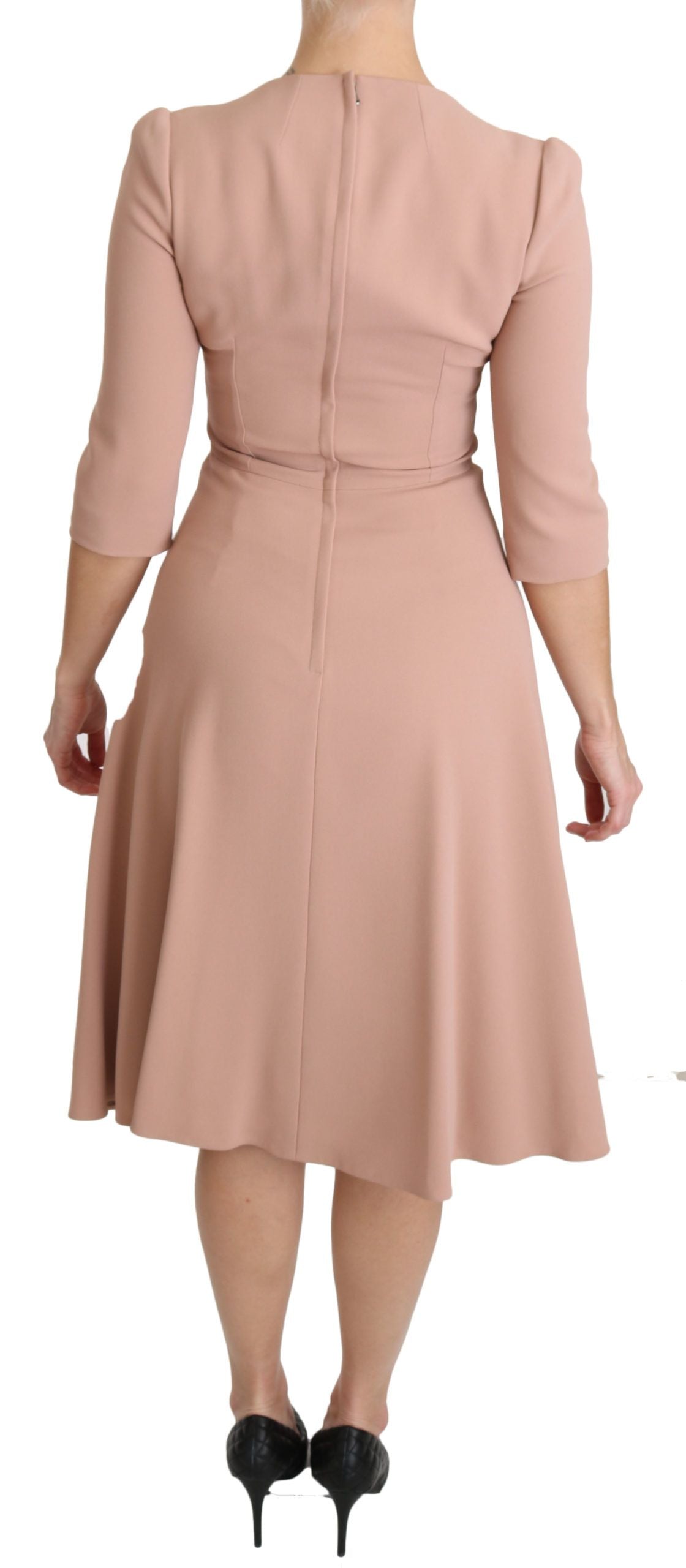 Dolce &amp; Gabbana Elegant Light Pink A-Line Knee Length Dress