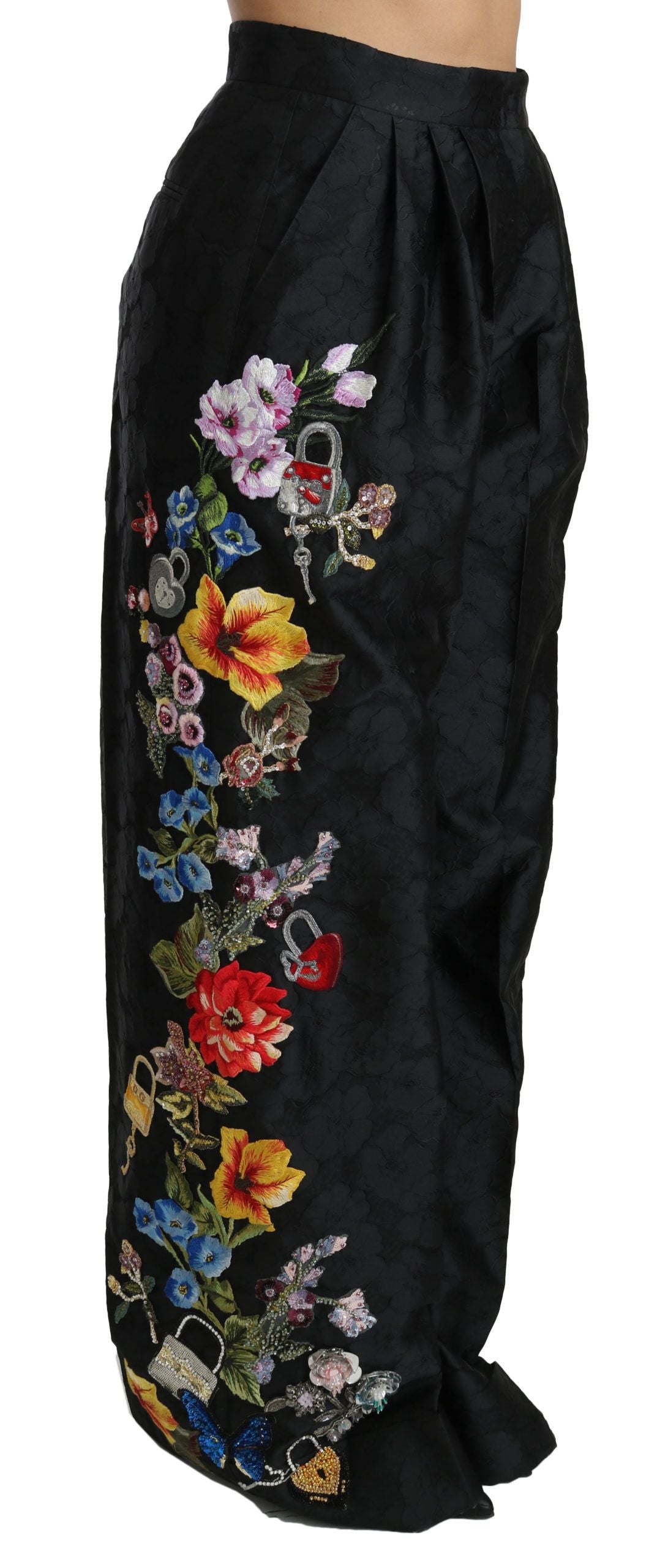 Dolce &amp; Gabbana Elegant High Waist Wide Leg Floral Pants