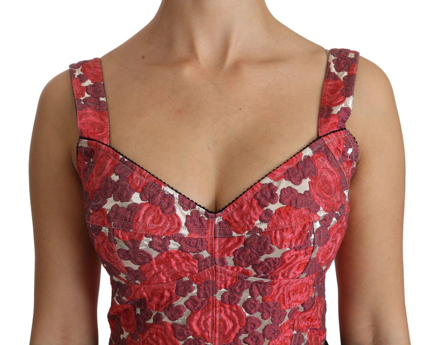 Dolce &amp; Gabbana Elegant Floral Brocade Cropped Top