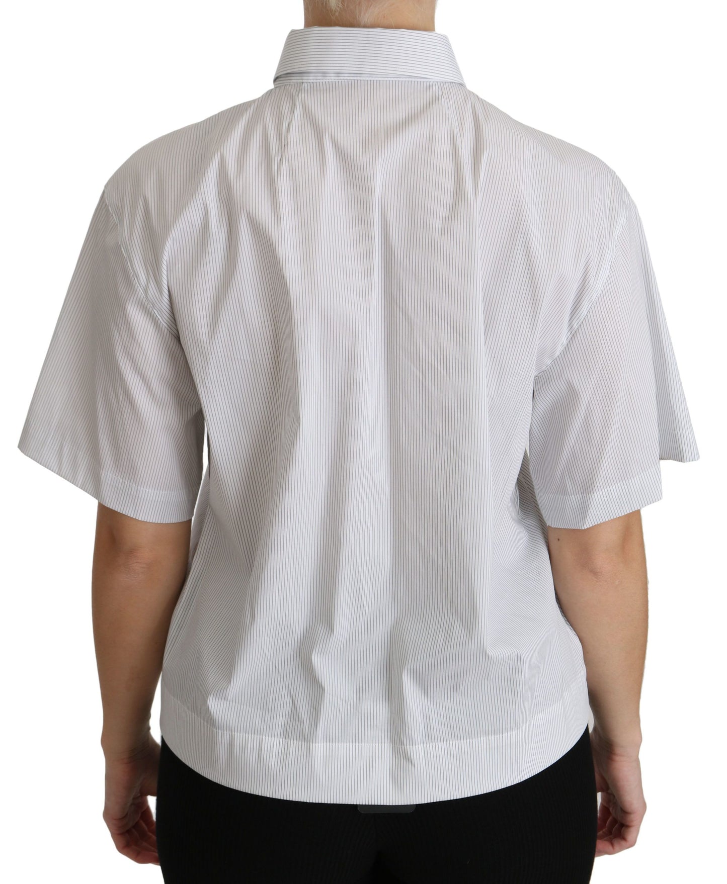 Dolce &amp; Gabbana Elegant White Cotton Polo Top