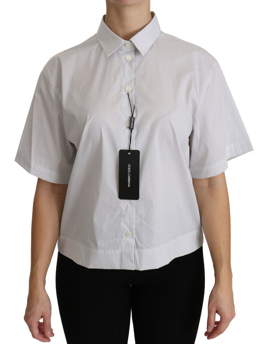 Dolce &amp; Gabbana Elegant White Cotton Polo Top