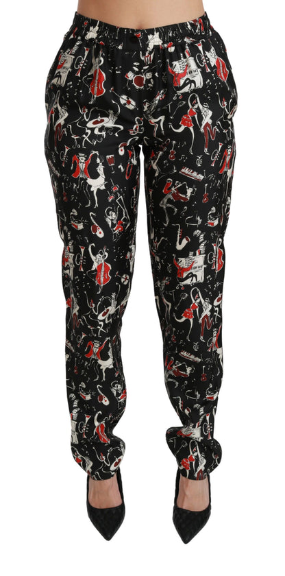 Dolce &amp; Gabbana Sleek Silk Slim-Fit Mid-Waist Pants