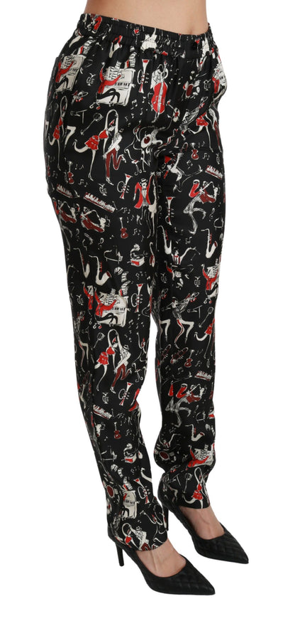 Dolce &amp; Gabbana Sleek Silk Slim-Fit Mid-Waist Pants