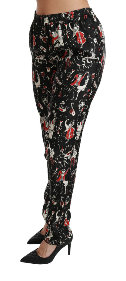 Dolce &amp; Gabbana Sleek Silk Slim-Fit Mid-Waist Pants