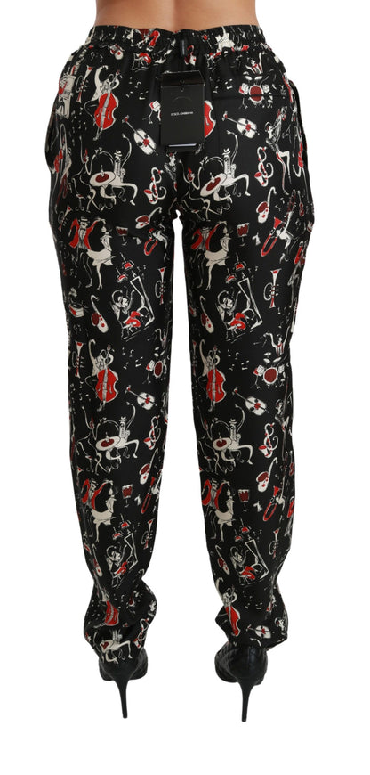 Dolce &amp; Gabbana Sleek Silk Slim-Fit Mid-Waist Pants