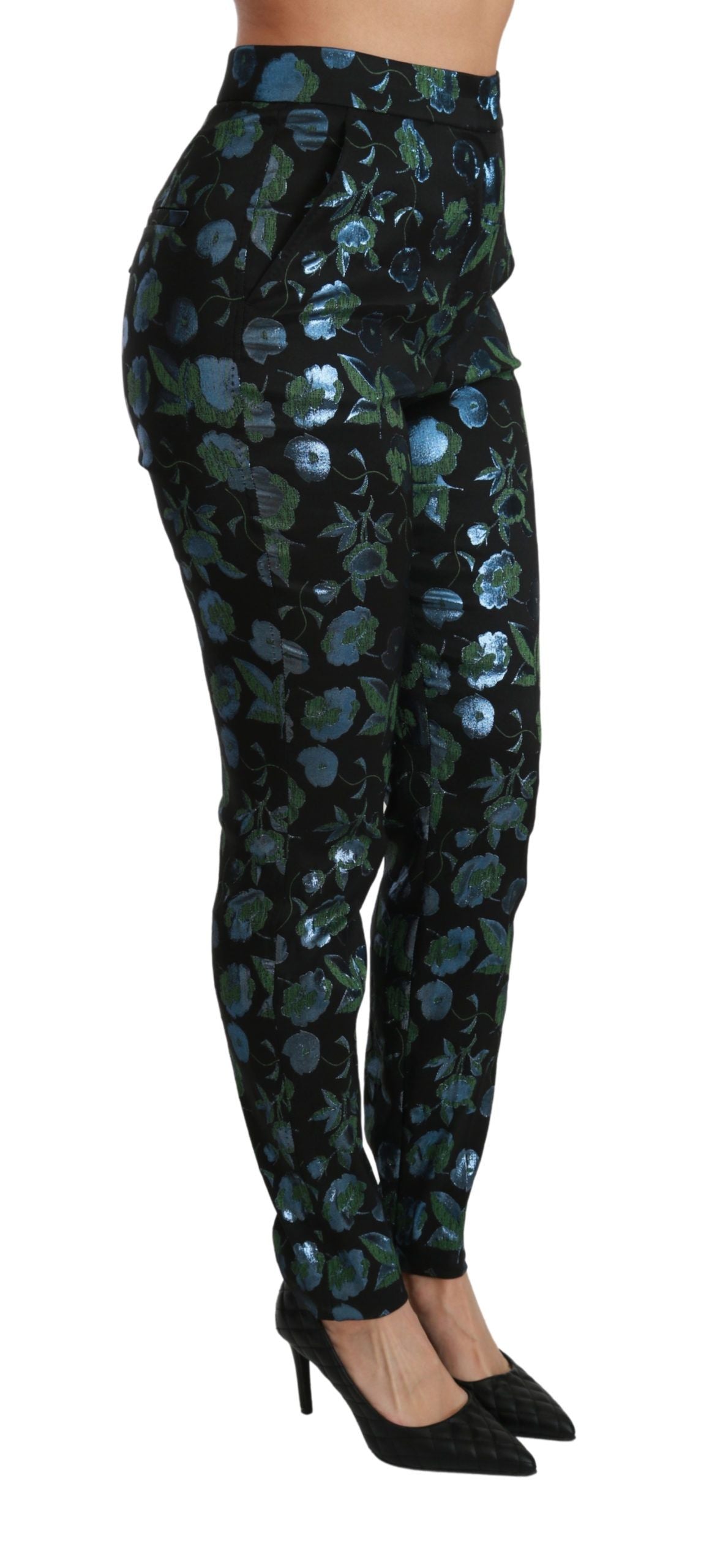 Dolce & Gabbana Floral High Waist Skinny Trousers