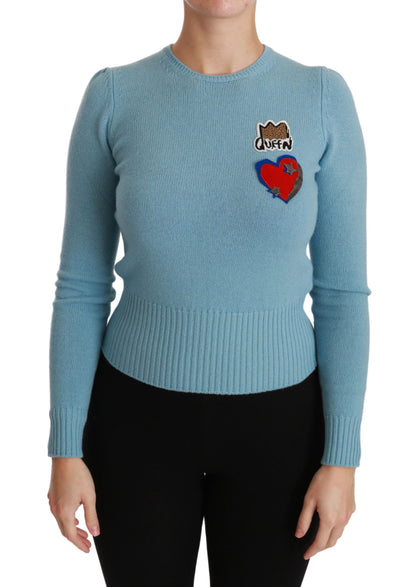 Dolce &amp; Gabbana Queen Heart Beaded Wool Sweater