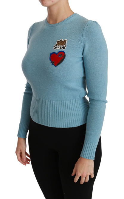 Dolce &amp; Gabbana Queen Heart Beaded Wool Sweater