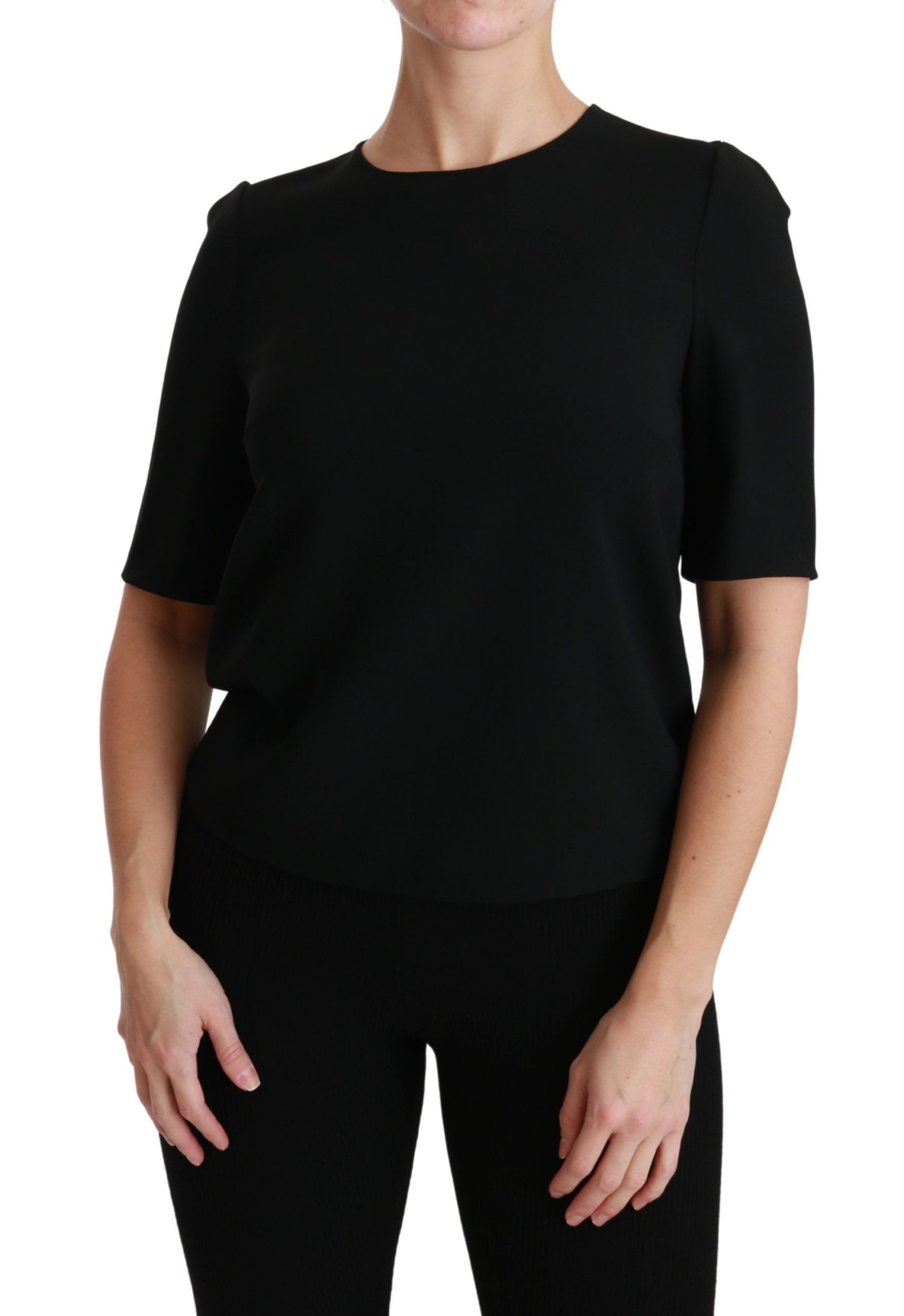 Dolce & Gabbana Elegant Black Stretch Blouse Top