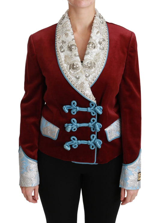 Dolce &amp; Gabbana Opulent Red Baroque Detail Blazer