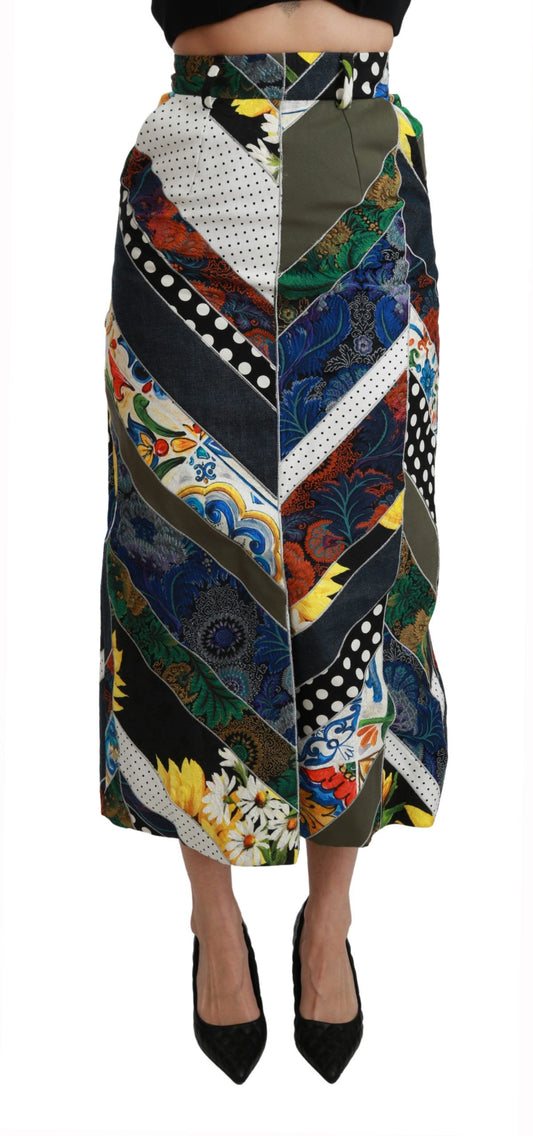 Dolce &amp; Gabbana Elegant Geometric Print High-Waist Skirt