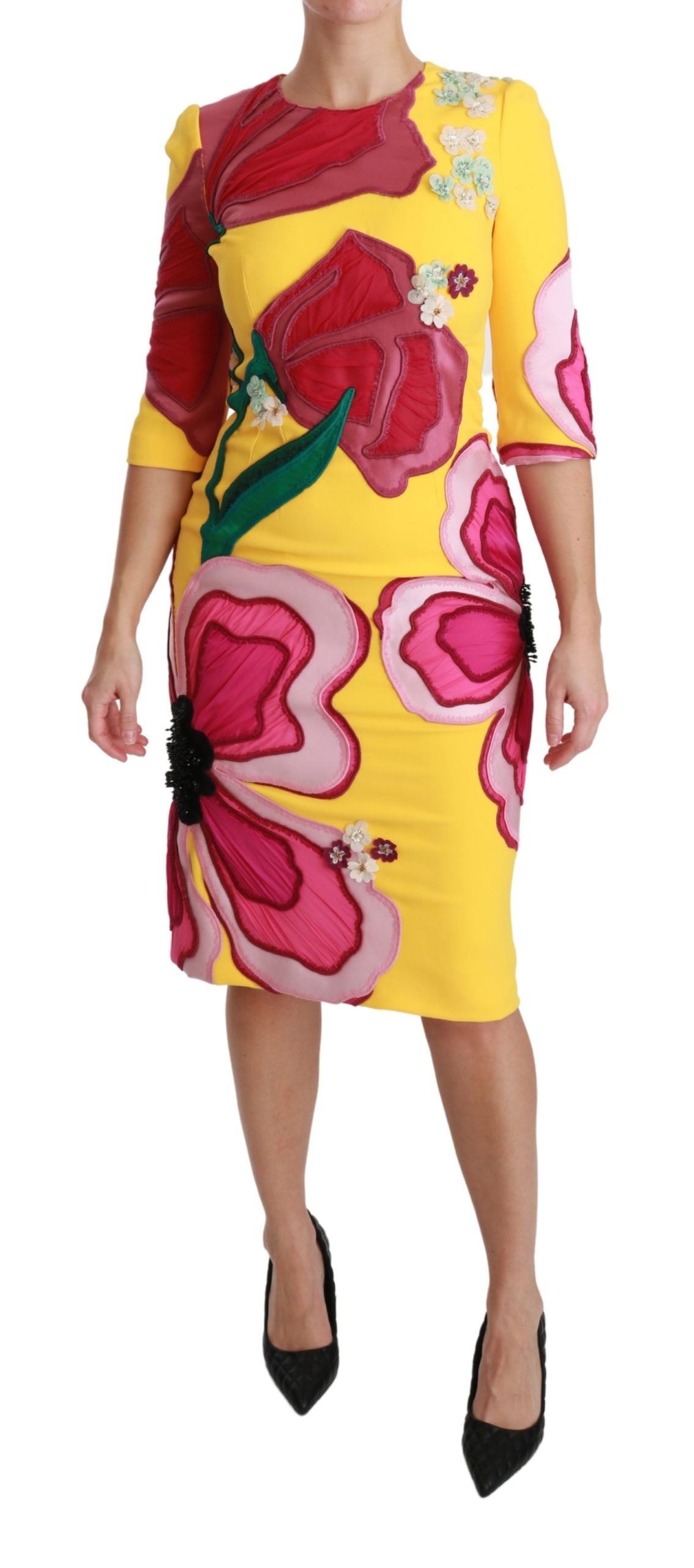 Dolce &amp; Gabbana Sunshine Bloom Sheath Knee-Length Dress