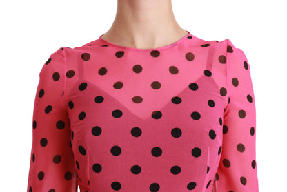 Dolce &amp; Gabbana Elegant Polka Dot A-Line Knee Length Dress