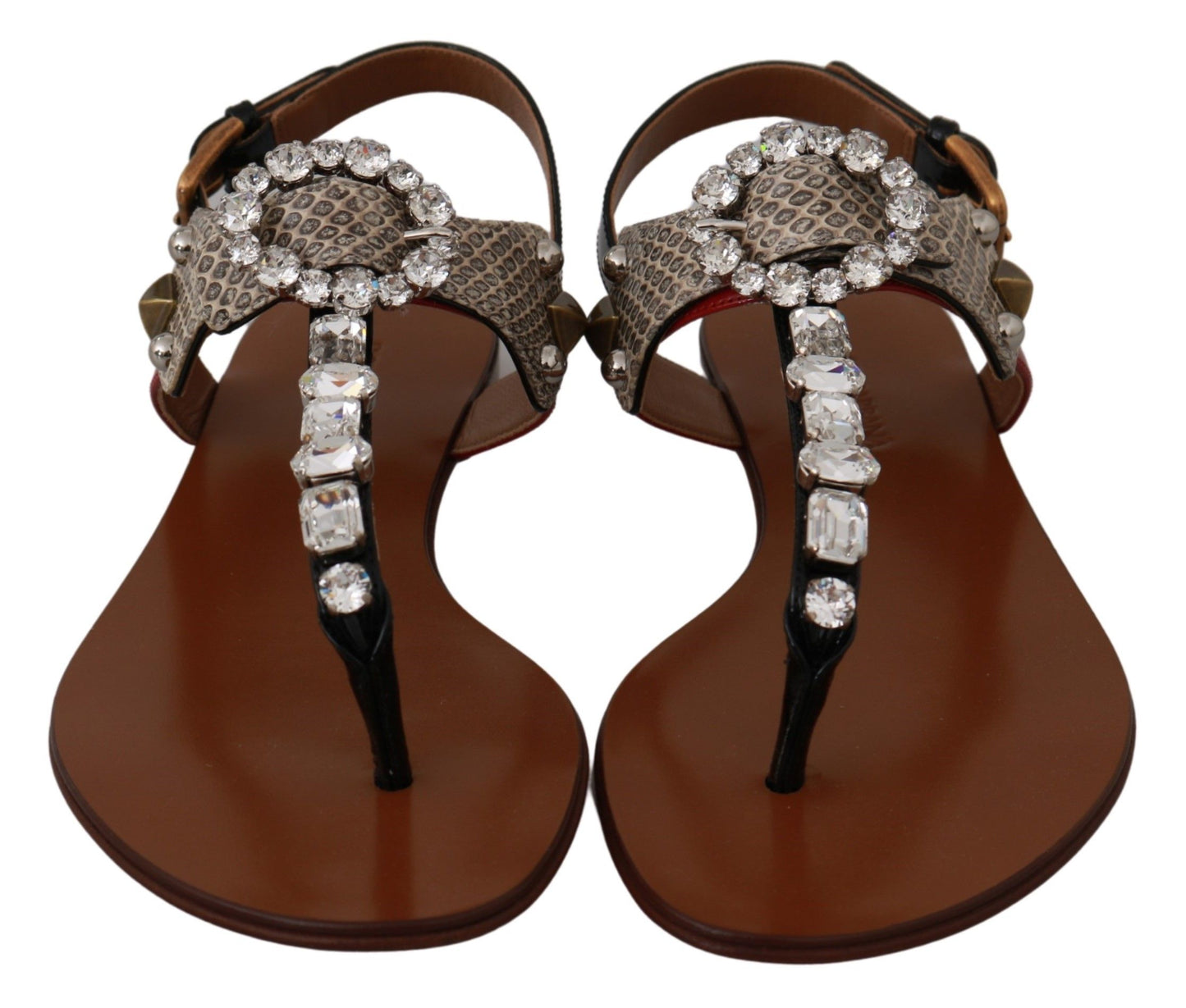 Dolce &amp; Gabbana Elegant Strappy Sandals with Exotic Charm