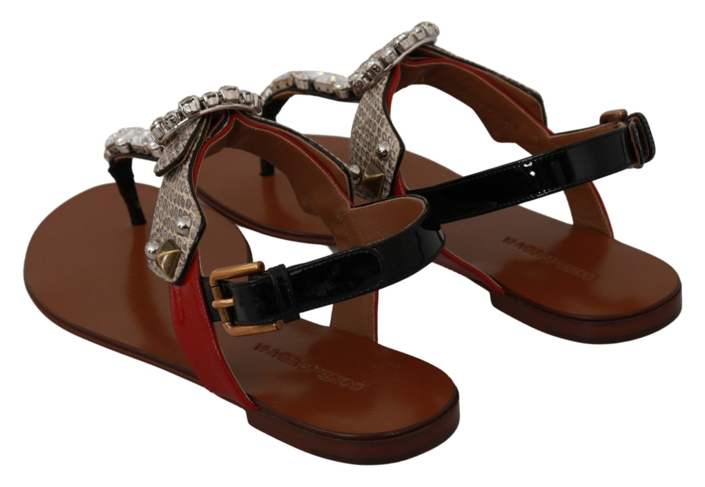 Dolce &amp; Gabbana Elegant Strappy Sandals with Exotic Charm