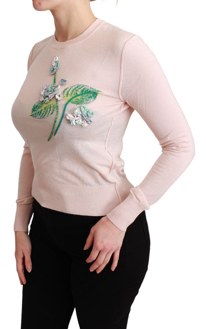 Dolce &amp; Gabbana Silk Blend Floral Embroidered Sweater