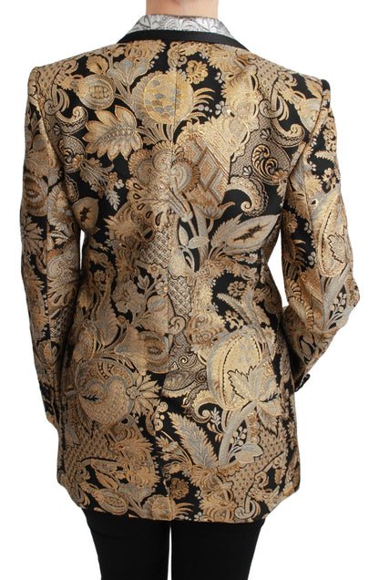 Dolce &amp; Gabbana Elegant Gold Floral Jacquard Blazer