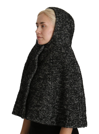 Dolce &amp; Gabbana Elegant Gray Wool Hooded Scarf by Iconic Italian Label