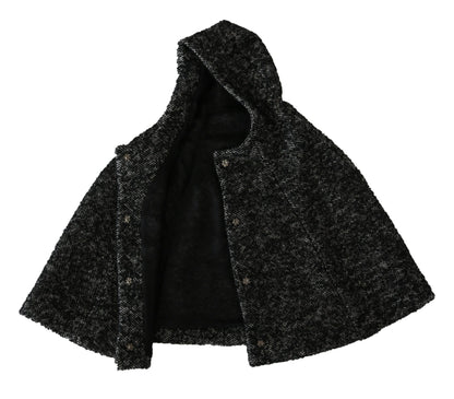 Dolce &amp; Gabbana Elegant Gray Wool Hooded Scarf by Iconic Italian Label