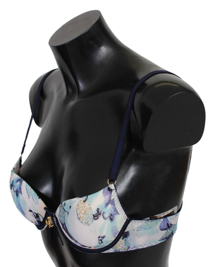 Roberto Cavalli Elegant Push-Up Bra in Blue Print