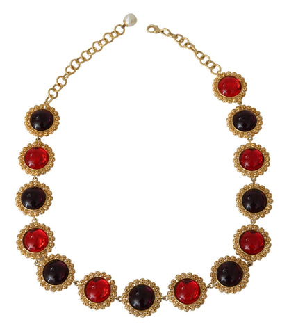 Dolce &amp; Gabbana Elegant Crystal Charm Statement Necklace