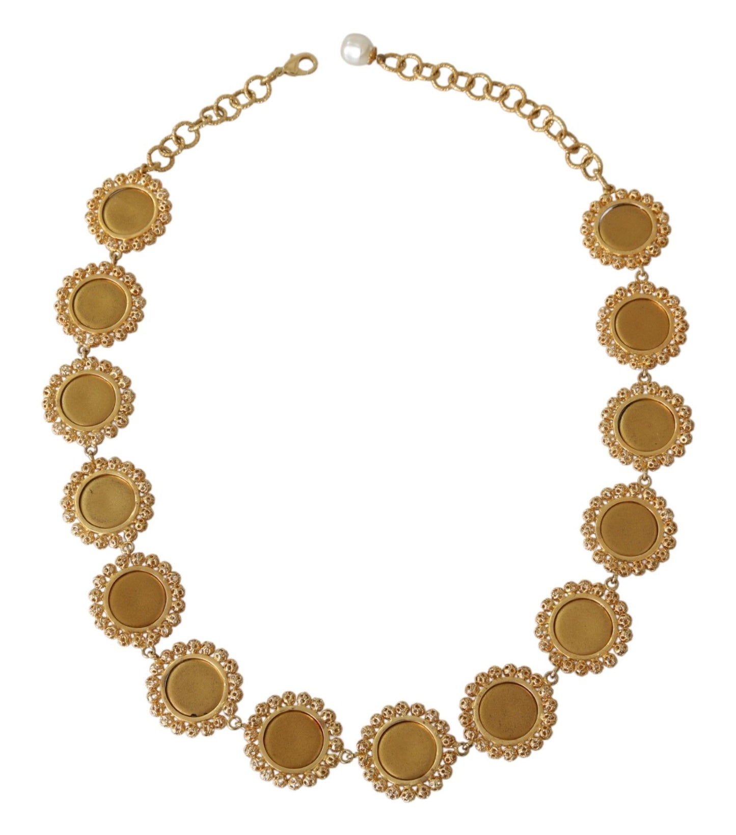 Dolce &amp; Gabbana Elegant Crystal Charm Statement Necklace