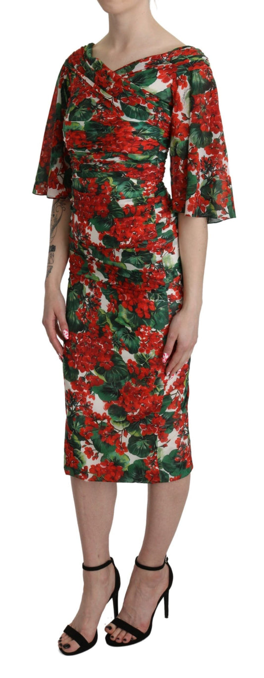 Dolce &amp; Gabbana Enchanting Floral Midi Sheath Dress