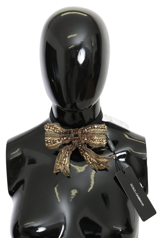 Dolce &amp; Gabbana Elegant Silk Gold Bowtie - Dazzle in Style