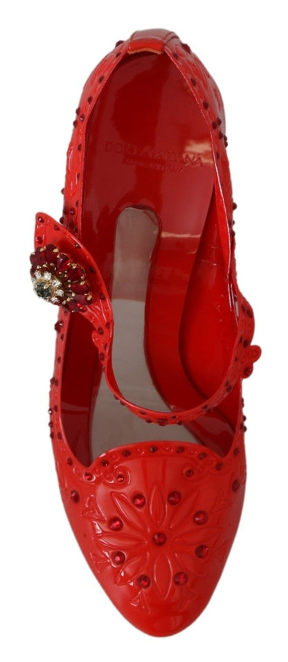 Dolce &amp; Gabbana Chic Red Crystal Cinderella Pumps