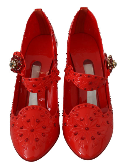 Dolce &amp; Gabbana Chic Red Crystal Cinderella Pumps