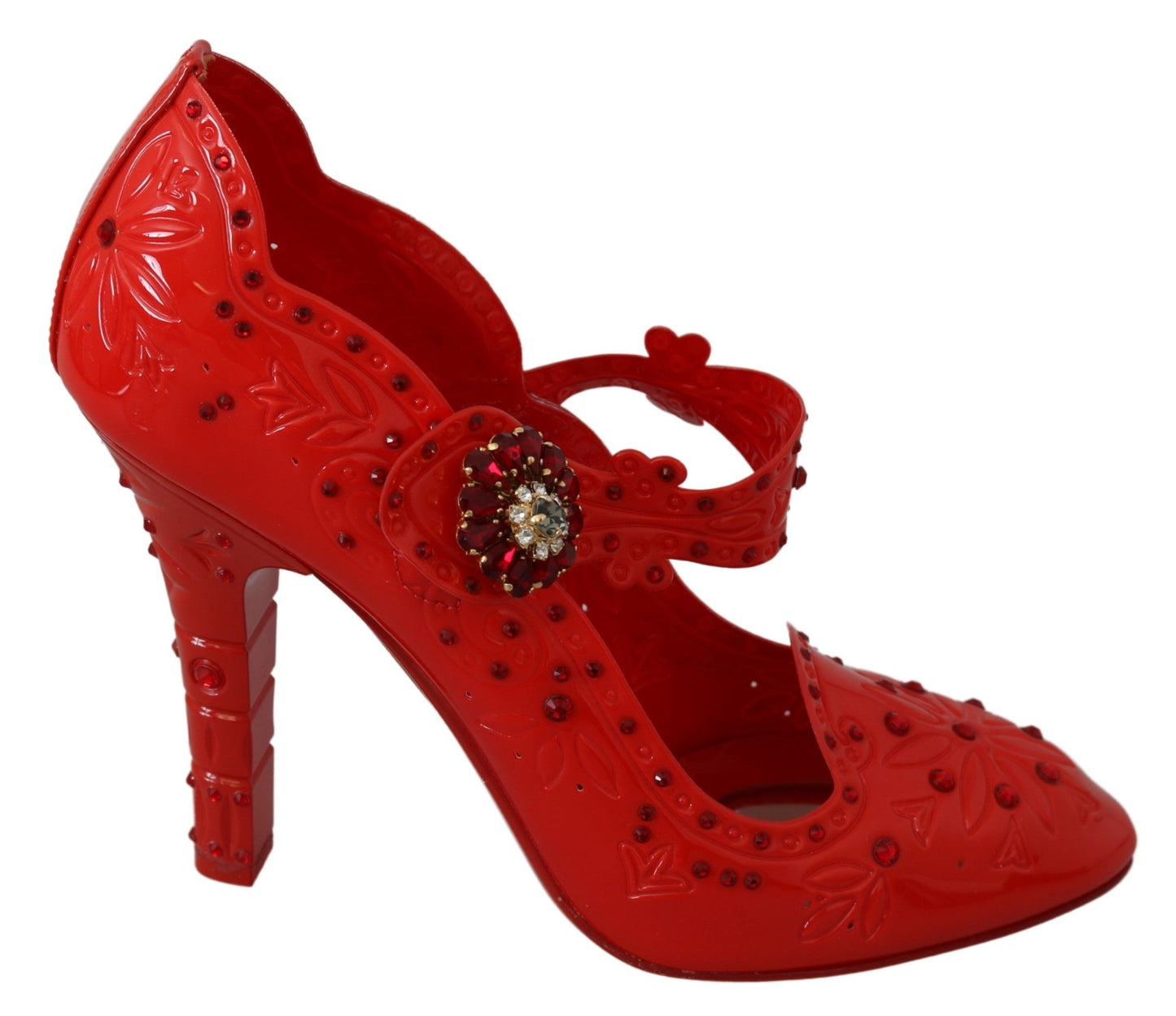 Dolce &amp; Gabbana Chic Red Crystal Cinderella Pumps