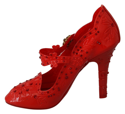 Dolce &amp; Gabbana Chic Red Crystal Cinderella Pumps