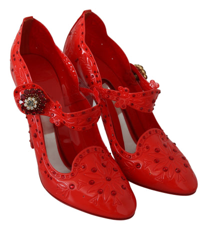 Dolce &amp; Gabbana Chic Red Crystal Cinderella Pumps