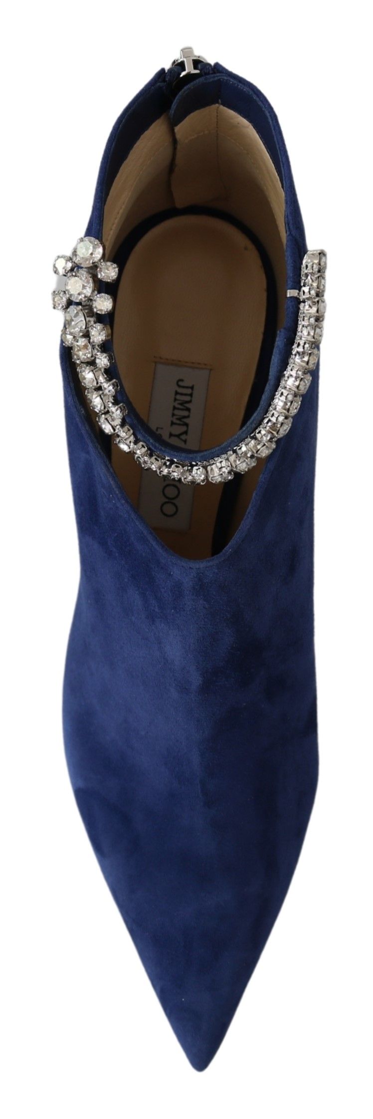 Jimmy Choo Pop Blue Crystal Strap Heeled Boots