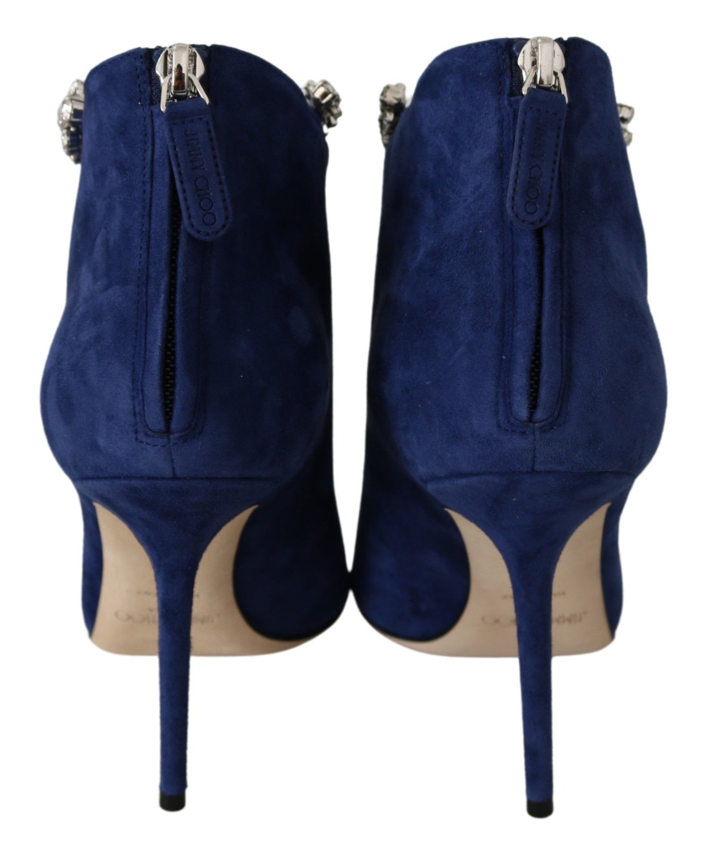 Jimmy Choo Pop Blue Crystal Strap Heeled Boots