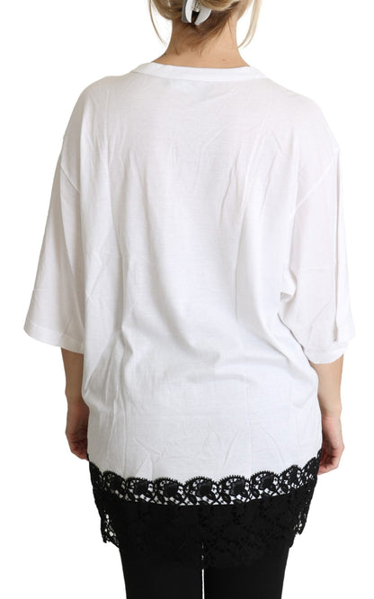 Dolce &amp; Gabbana Elegant White Cotton Blend T-Shirt