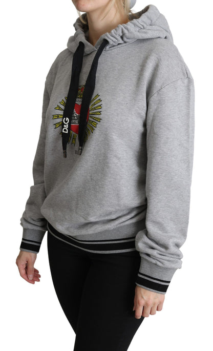 Dolce &amp; Gabbana Exclusive Hooded Gray Cotton Sweater