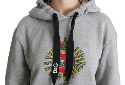 Dolce &amp; Gabbana Exclusive Hooded Gray Cotton Sweater