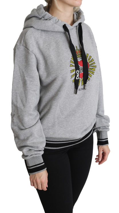 Dolce &amp; Gabbana Exclusive Hooded Gray Cotton Sweater